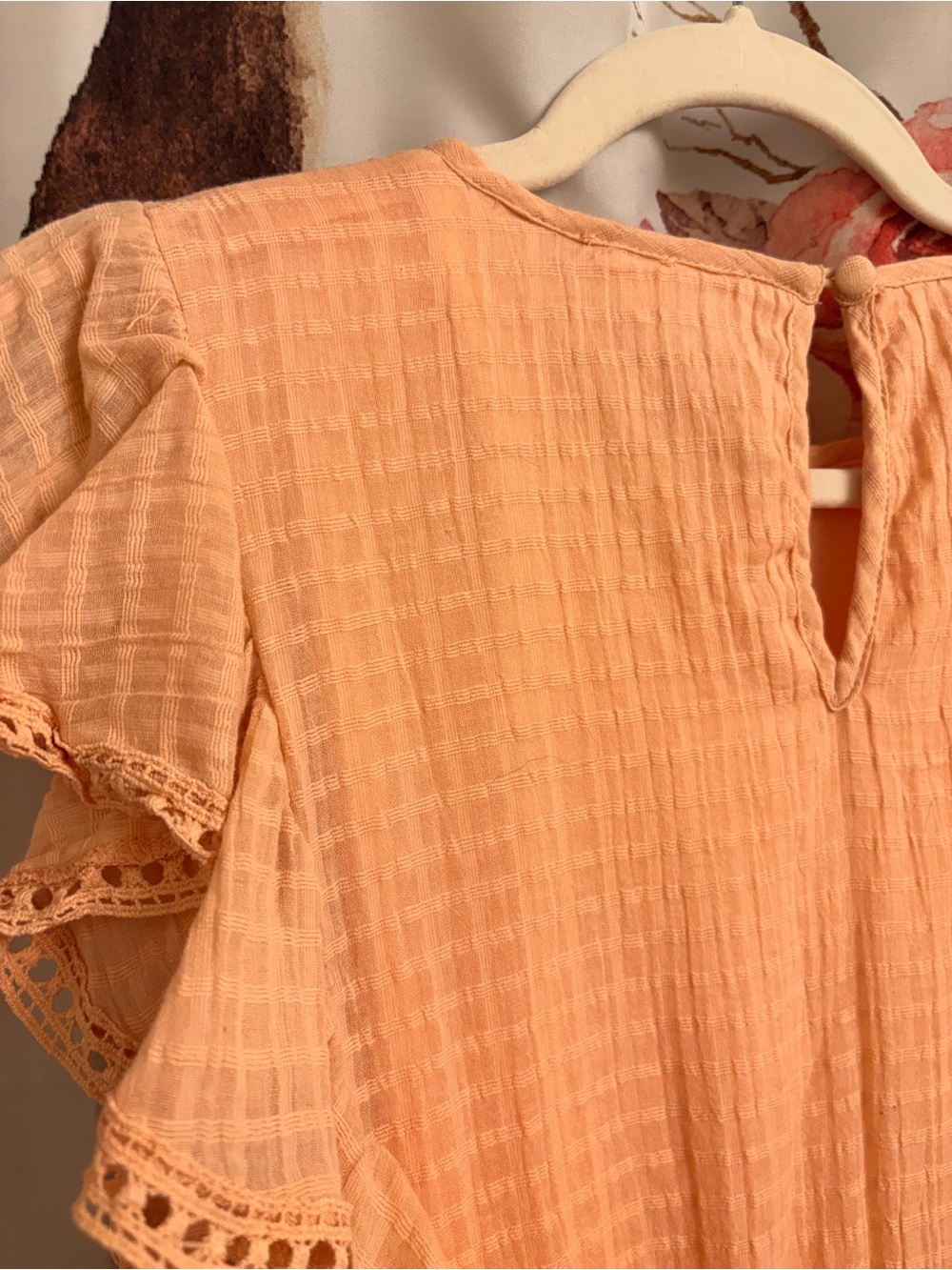 New Large Peach Ruffle Tiered Dress - Picture 7 of 8